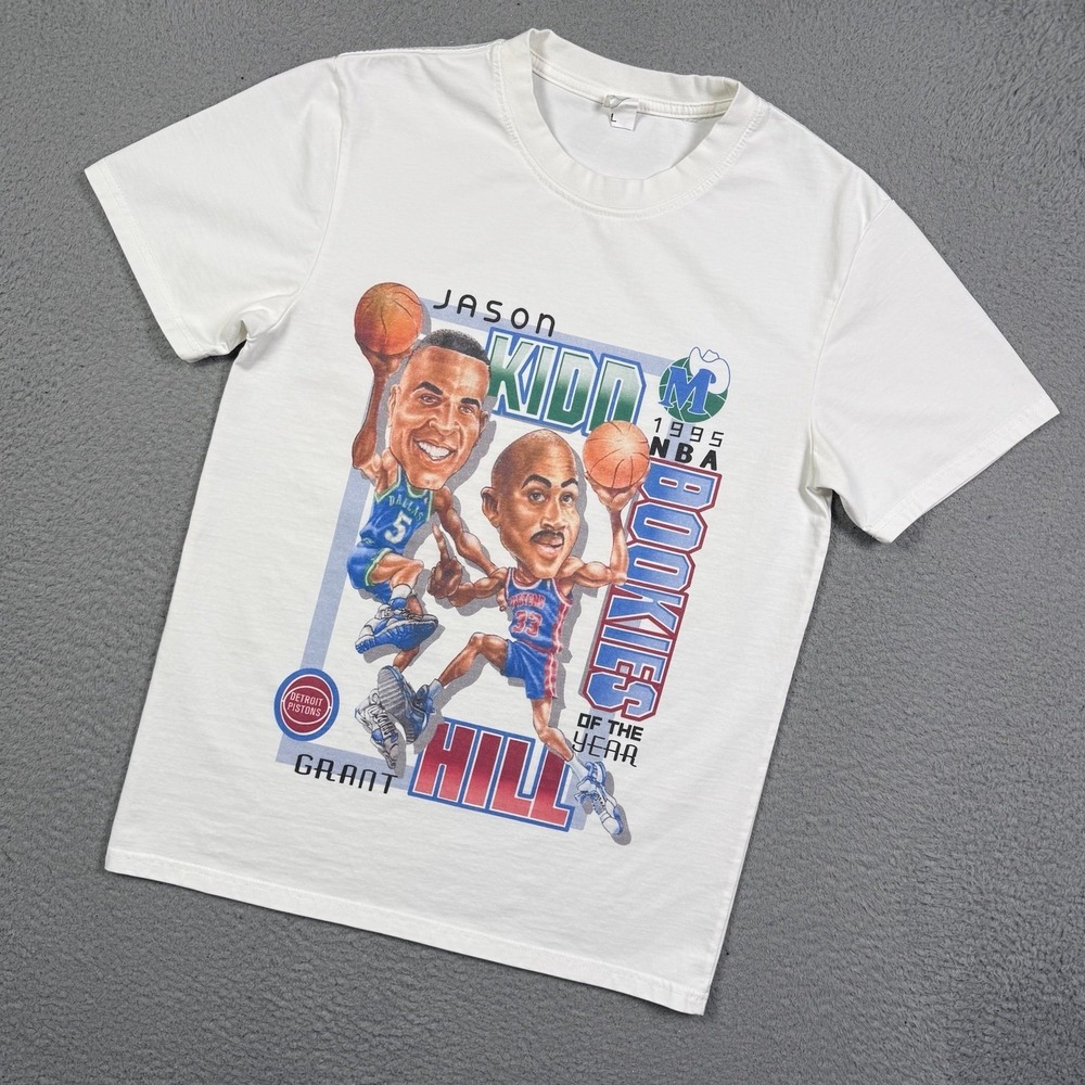 Jason Kidd vs Grant Hill caricature NBA T-shirt